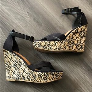Mia ankle strap wedges